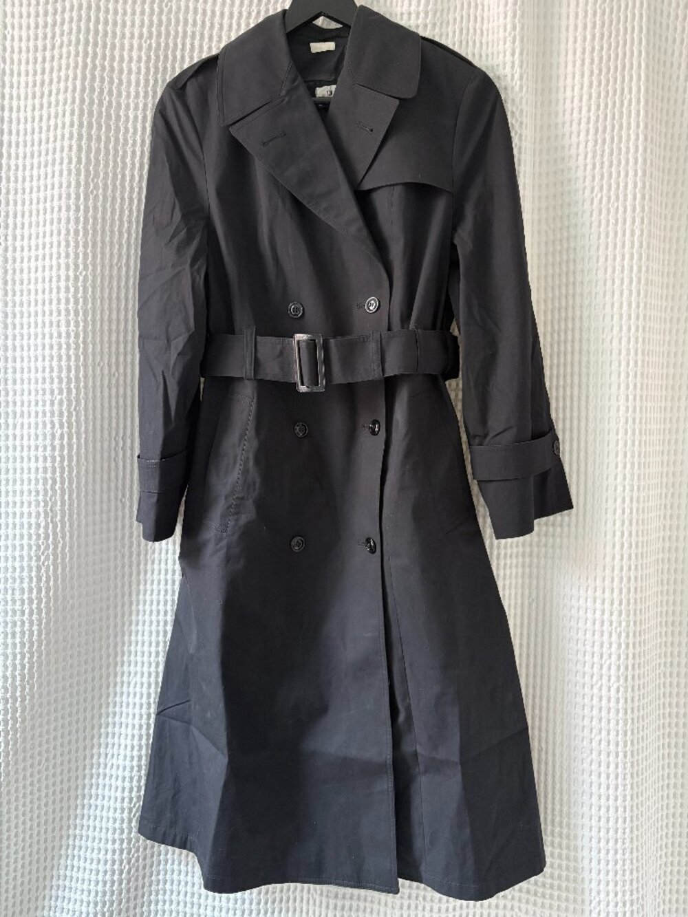 Vtg Sterlingwear of Boston military-spec black all-weather trench coat womens 12